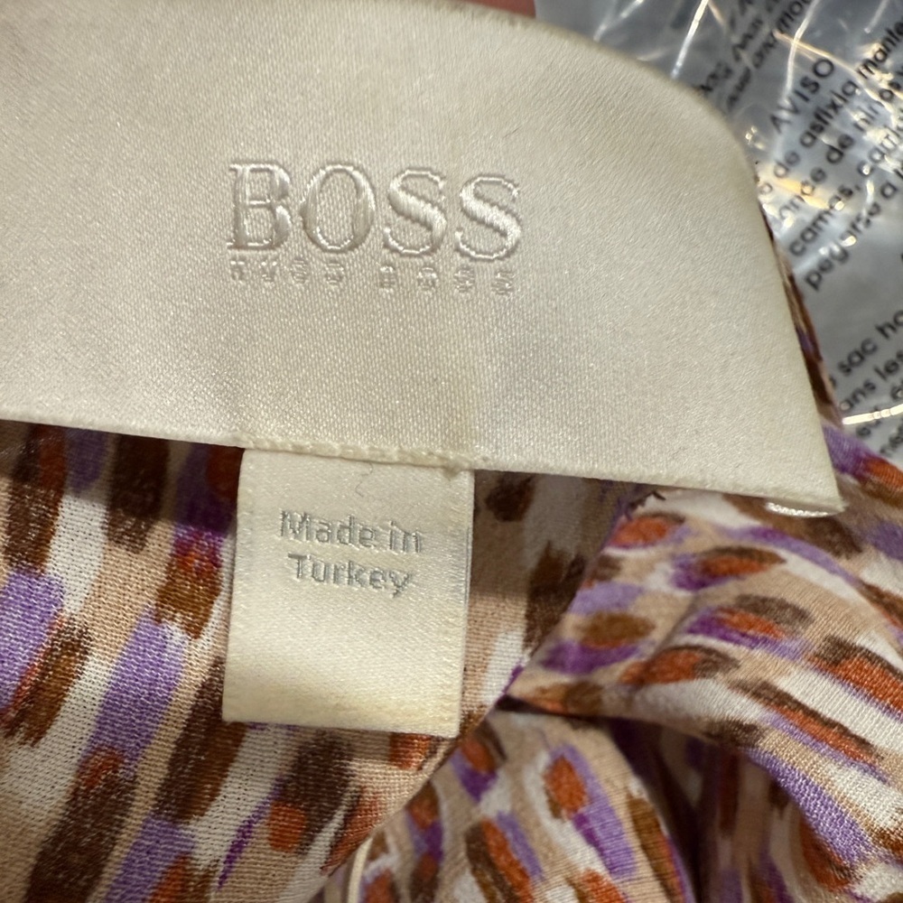 Boss Multicolor Patterned Poly Dress Fall Color Tones - Picture 3 of 5